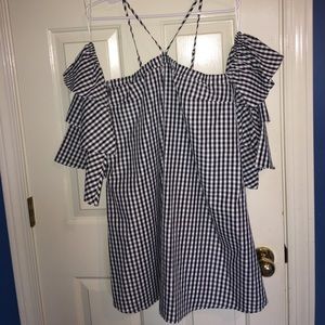 Off the shoulder gingham dress